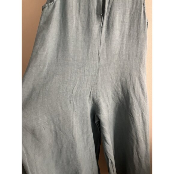 Maen 100% Linen Apron Romper Overall Pants Hankerchief Lagenlook Large pockets - Picture 10 of 15